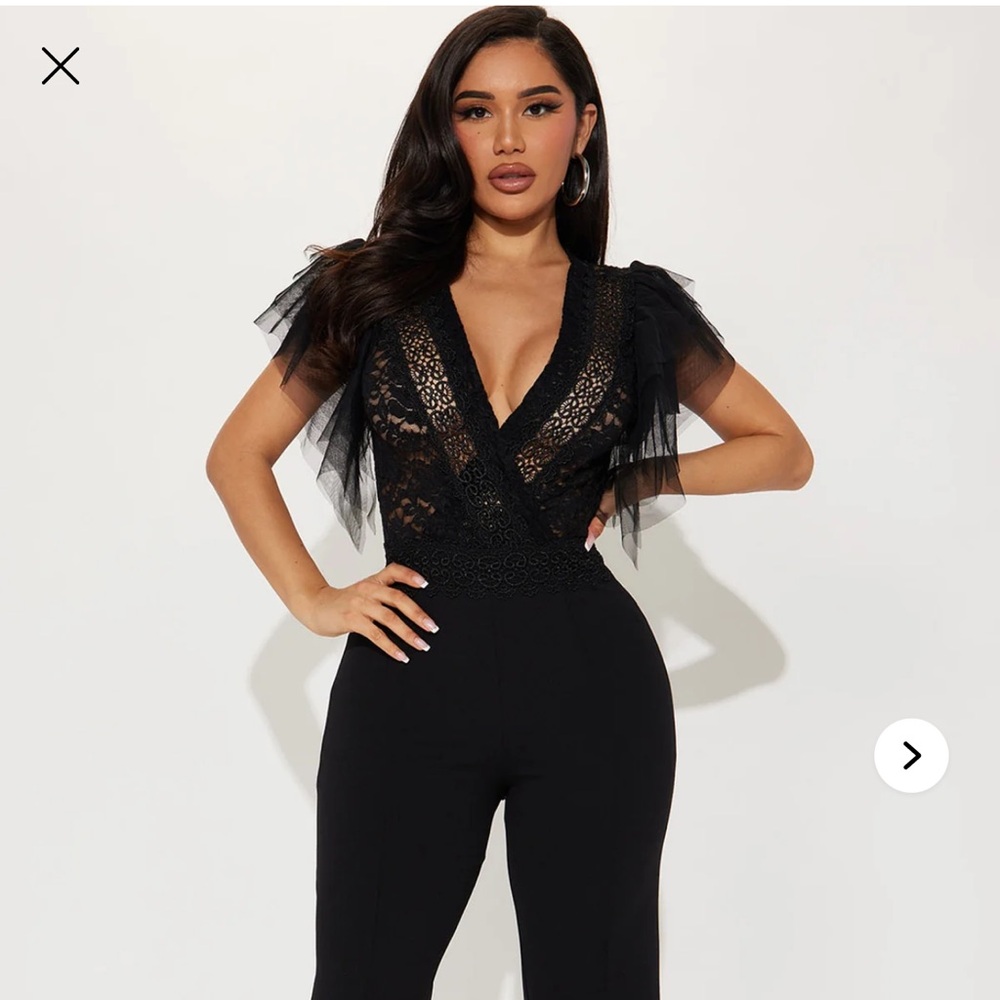 Fashion Nova Black Wide-Leg Jumpsuit